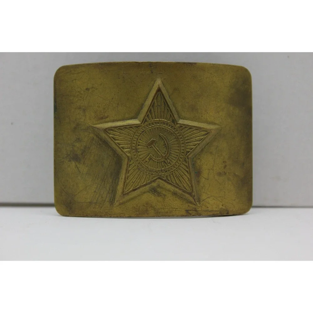 Vintage Soviet Russian Military Brass Belt Buckle Hammer Sickle Star CCCP‎ USSR